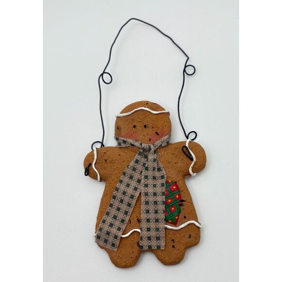 Vintage Gingerbread Woman Christmas Tree Ornament Scarf Accent - Picture 6 of 6
